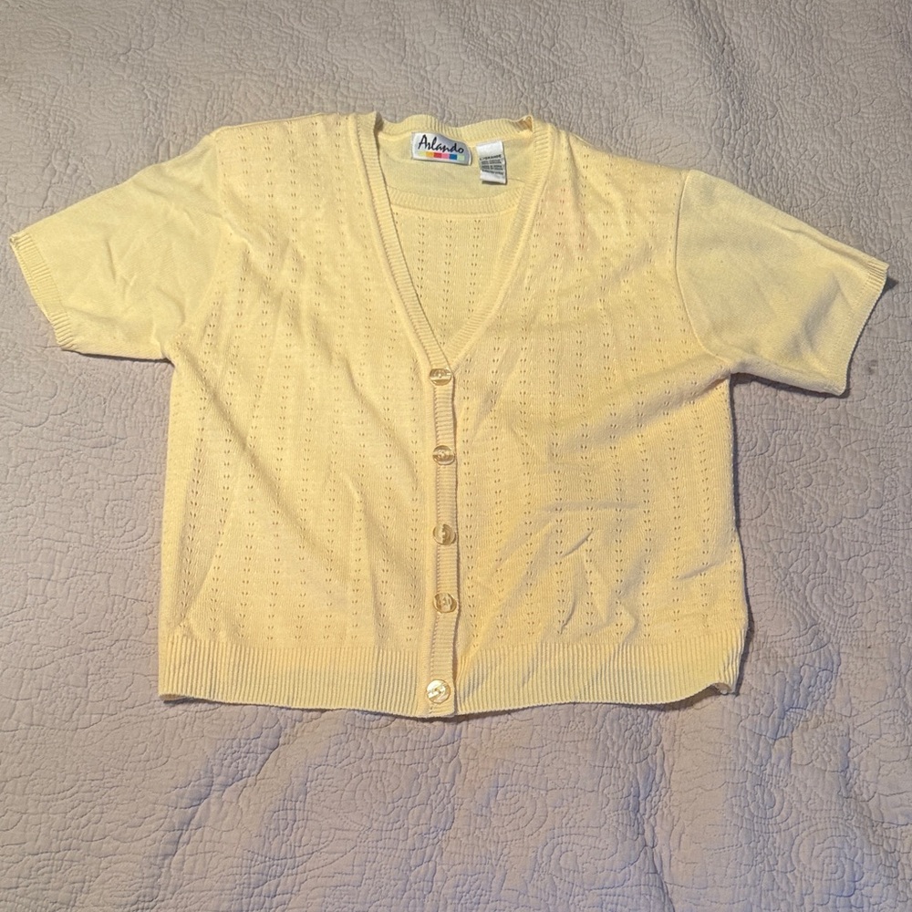 Pale Yellow Women's Cardigan Sweater